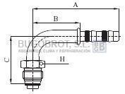 Bugobrot 6522517 - RACOR TUB. FRIGOSTAR 3/8" X8 90º