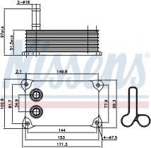 Nissens 90698 - ENFRIADOR DE ACEITE LAND ROVER DEFE