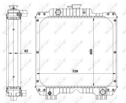 Nrf 54069 - RADIADOR ALU BRAZED CASE JX60, JX70