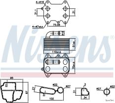 Nissens 91272 - RADIADOR ACEITE AUDI A 6/S 6(C7)(11